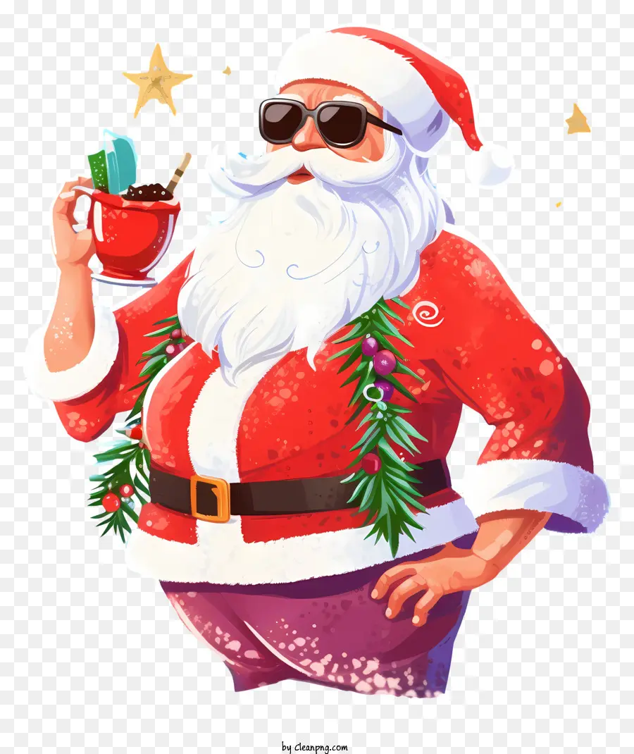 Esboce O Papai Noel Tropical，Papai Noel PNG