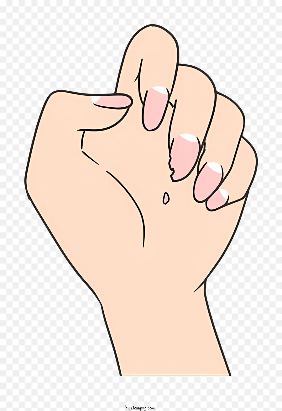 Desenho Animado，Mão Com Unhas Rosa PNG