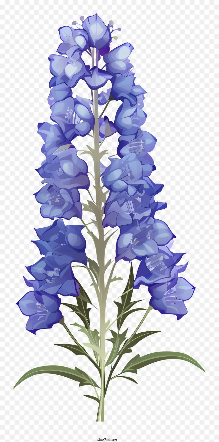 Flor Do Delphinium De Desenho Animado，Flor Azul PNG