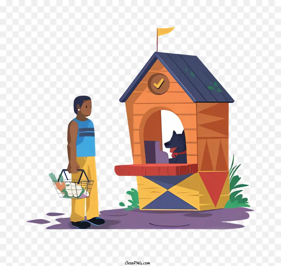 Desenho Animado，Casa De Homem E Cachorro PNG