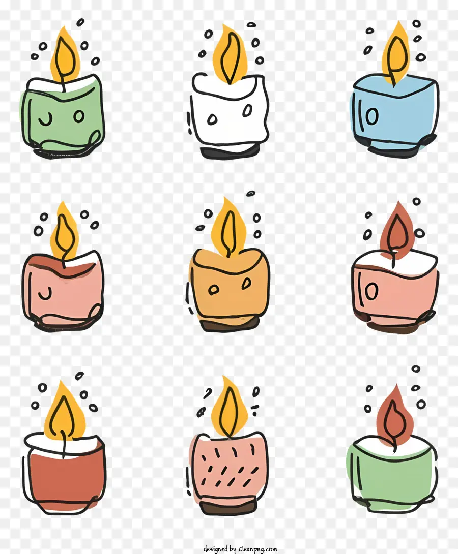 Cartoon，Velas Coloridas PNG