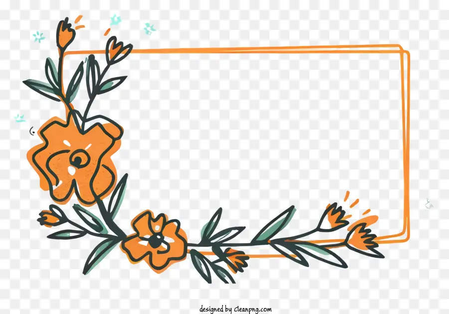 Desenho Animado，Moldura Floral PNG