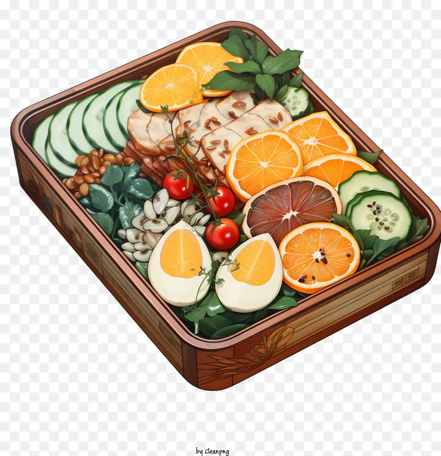 Caixa De Bento，Ingredientes Da Salada PNG