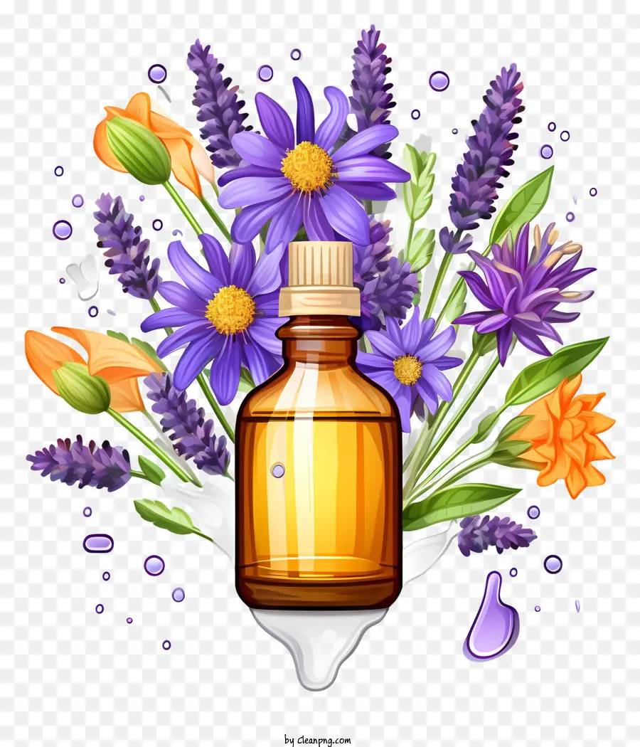 Terapia De Essências De Flores Desenhadas à Mão，óleos Essenciais PNG