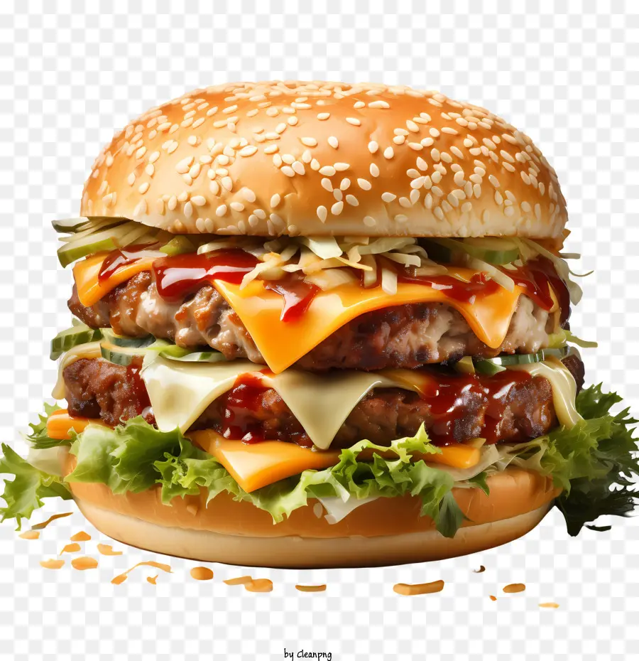 American Burger，Hamburger Com Queijo PNG
