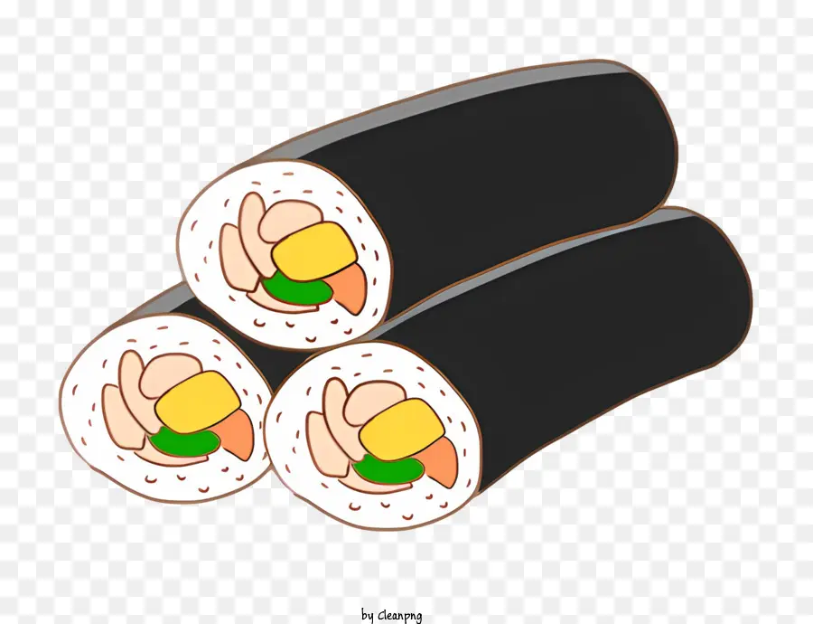 Cartoon，Rolos De Sushi PNG