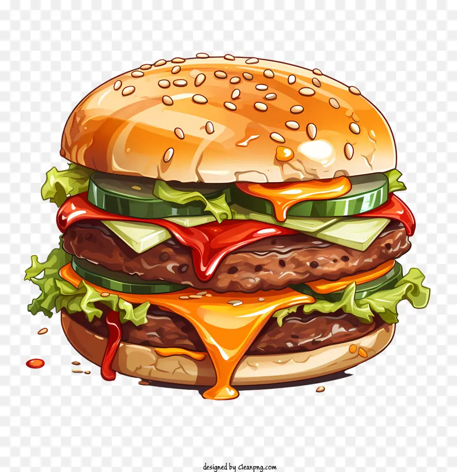 American Burger，Hamburger PNG