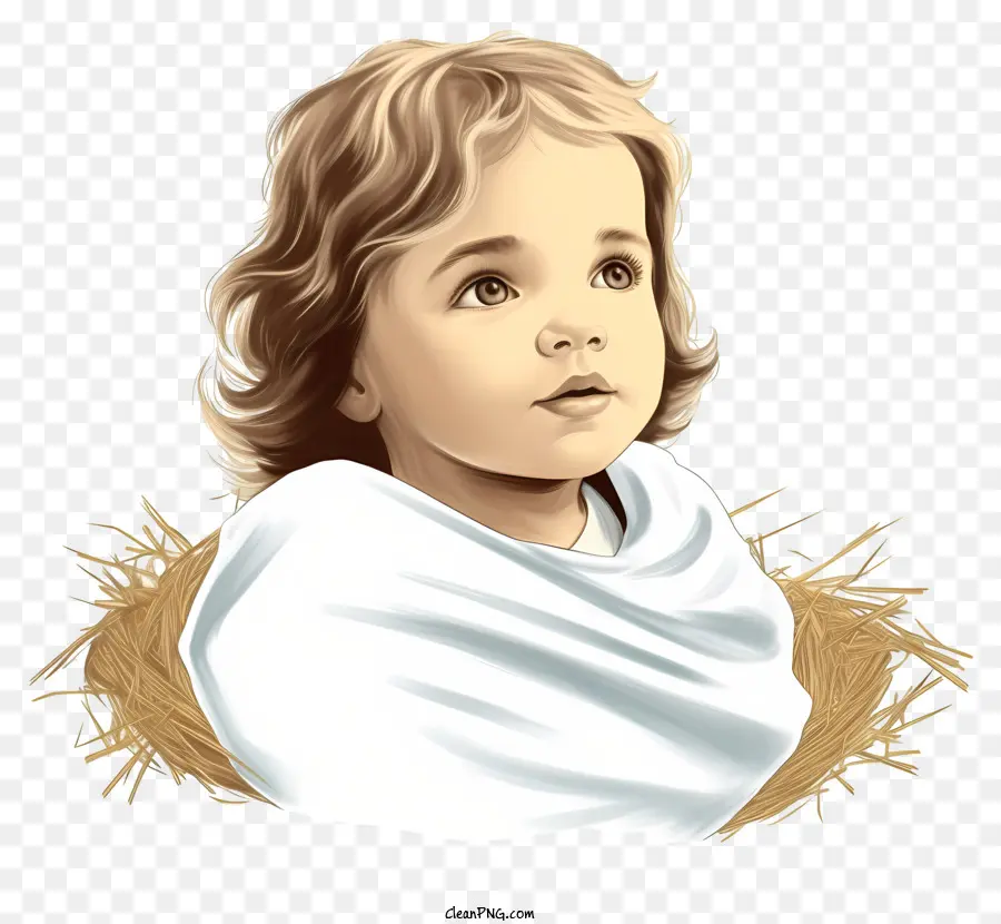 Esboce O Bebê Jesus，Bebê Com Halo PNG