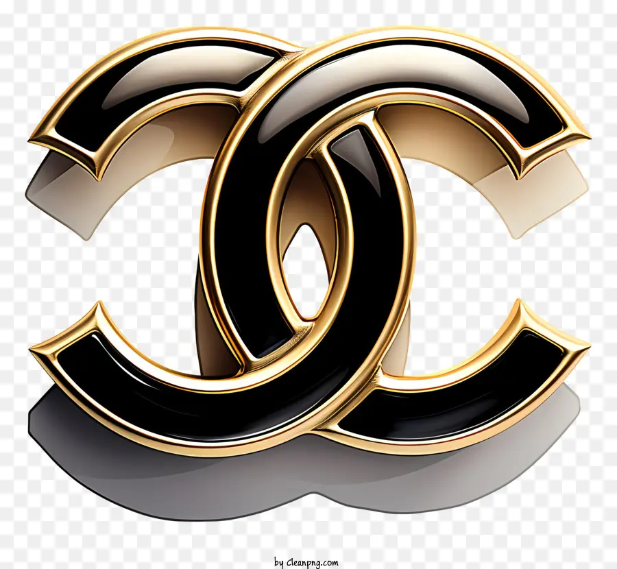 Chanel Logotipo，Design Preto E Dourado PNG
