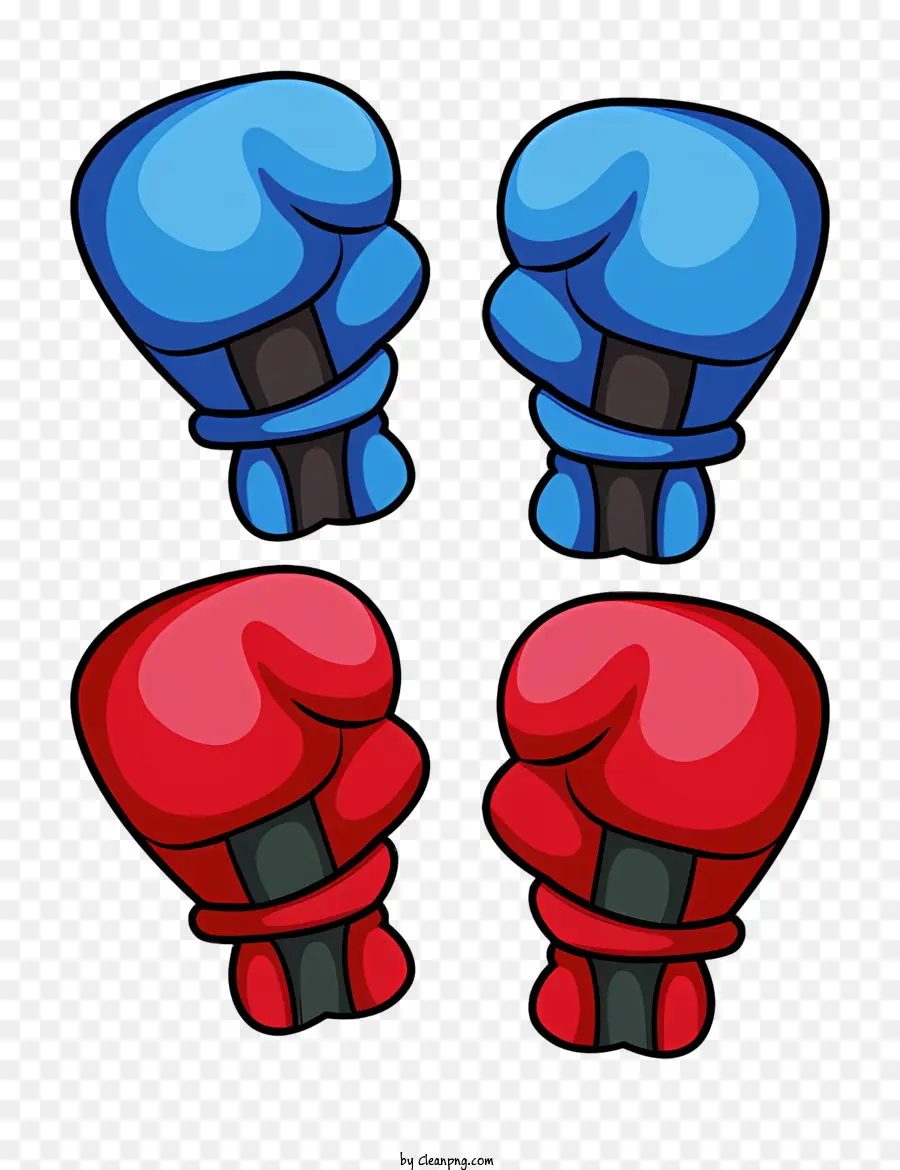 Luvas De Boxe，Luvas De Boxe Vermelho E Azul PNG