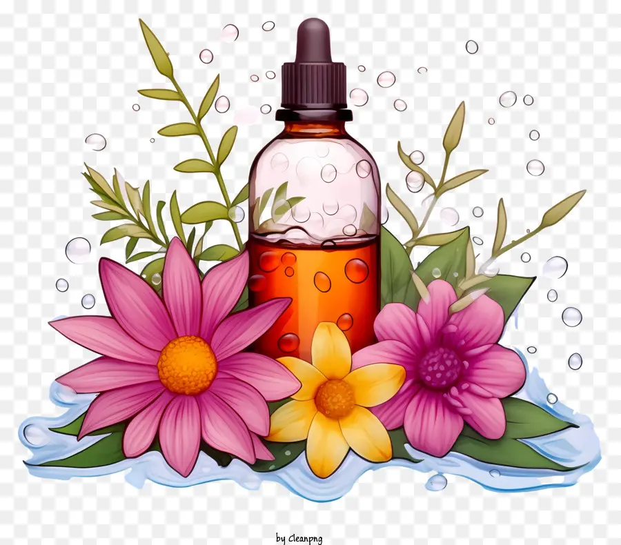 Terapia De Essências De Flores De Desenho Animado，Aromaterapia PNG