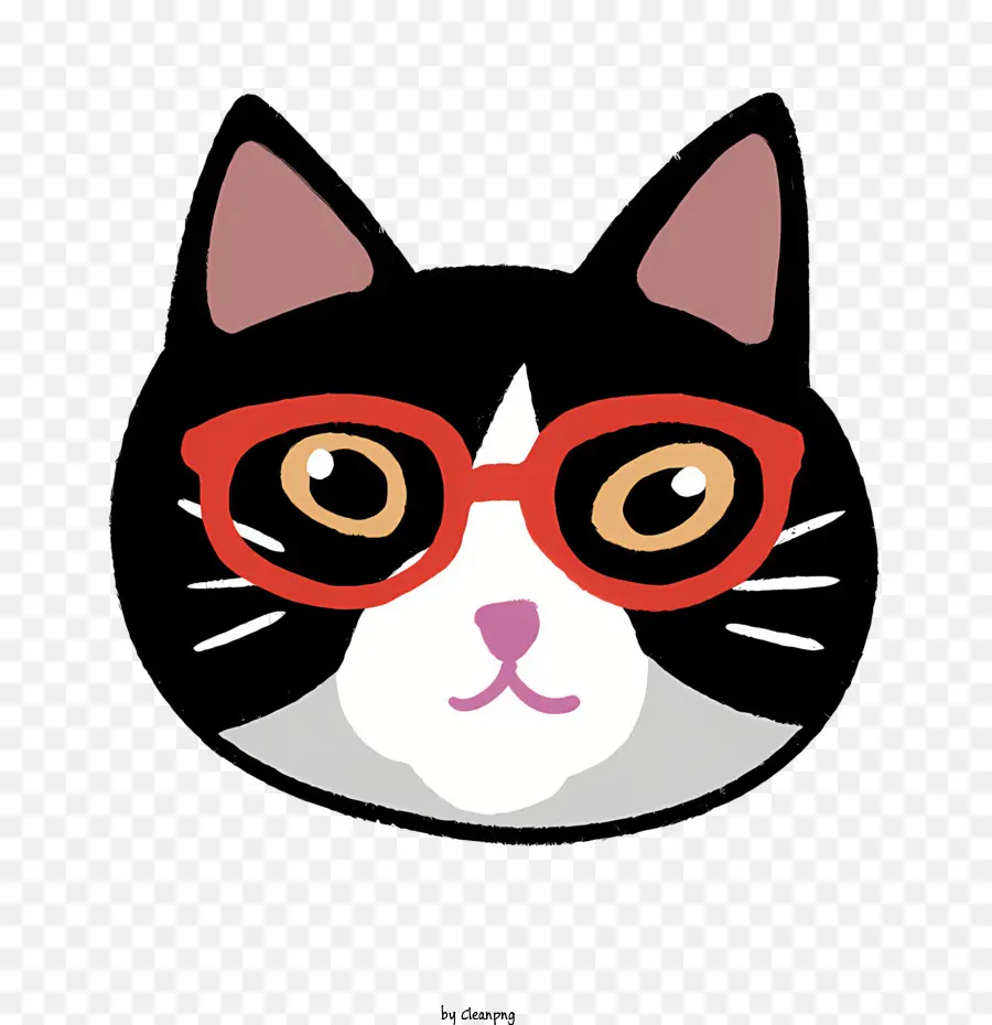 Desenho Animado，Gato Com óculos PNG