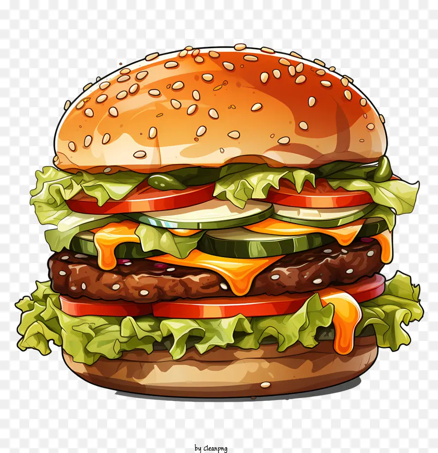 American Burger，Hamburger PNG