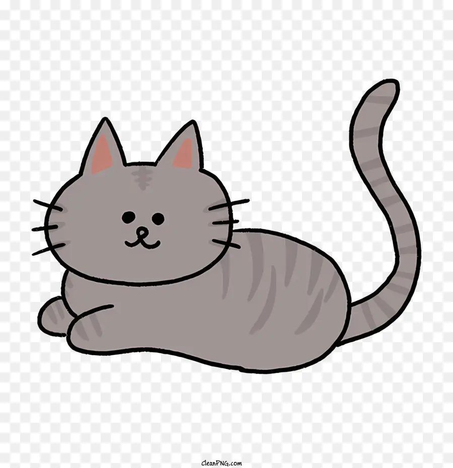 Cartoon，Gray Cat PNG