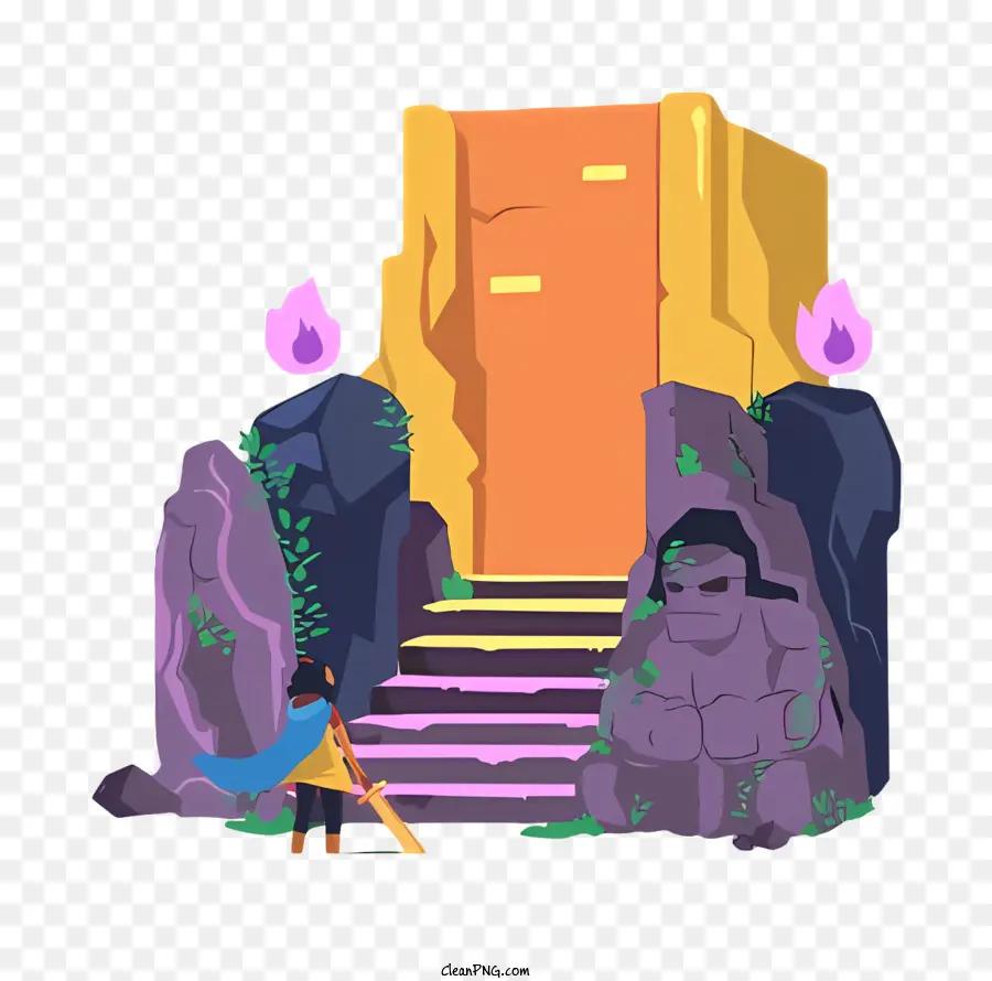 Cartoon，A Porta De Pedra PNG