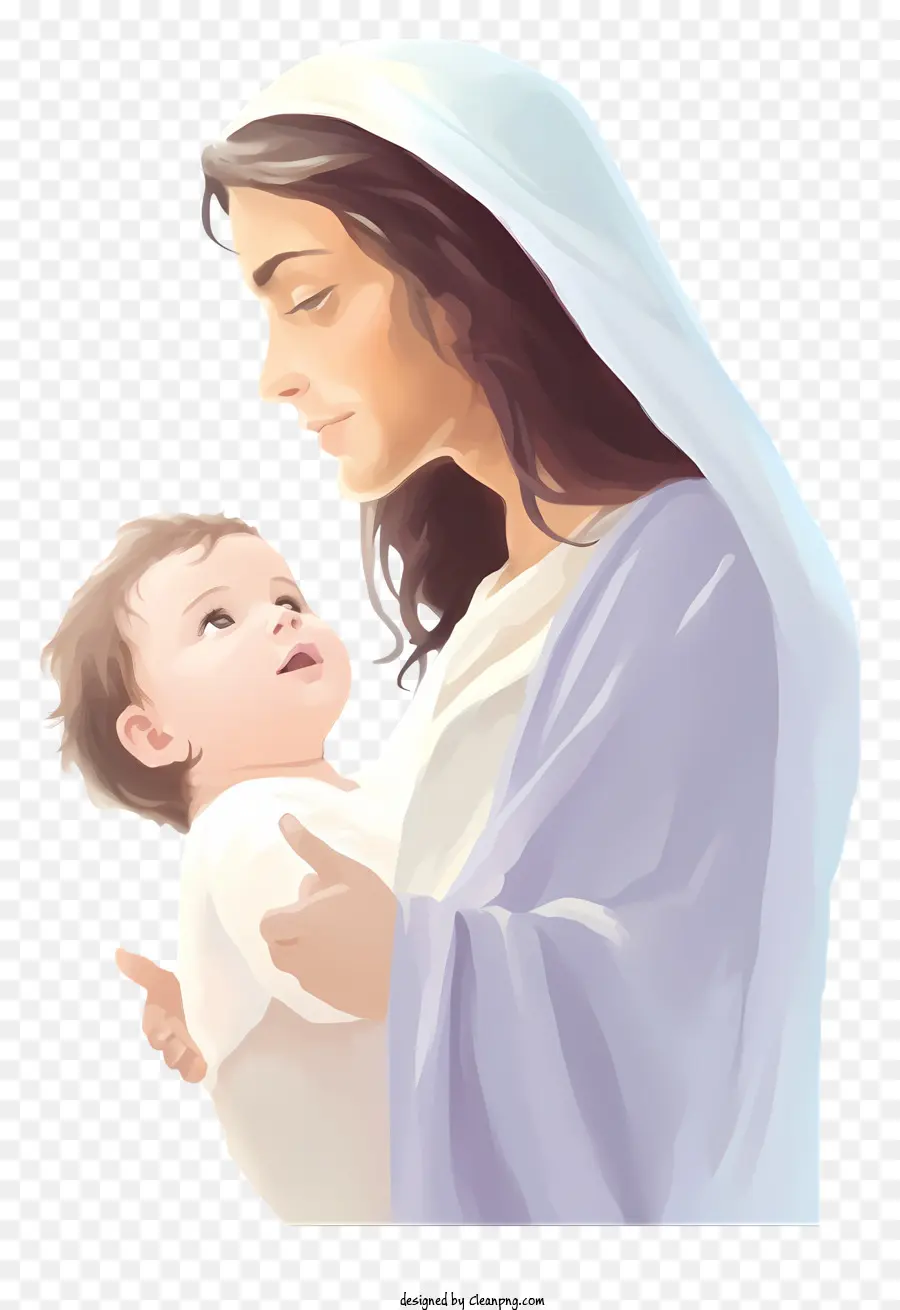Jesus Bebê，Mãe E Filho PNG