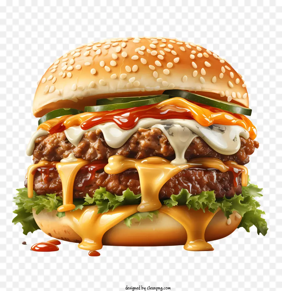 American Burger，Hamburger PNG