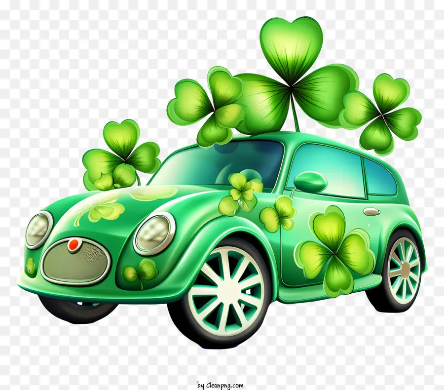 Emoticons，Carro Verde PNG