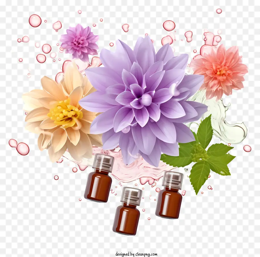 Terapia Realista Em Essências De Flores 3d，Bouquet Of Flowers PNG