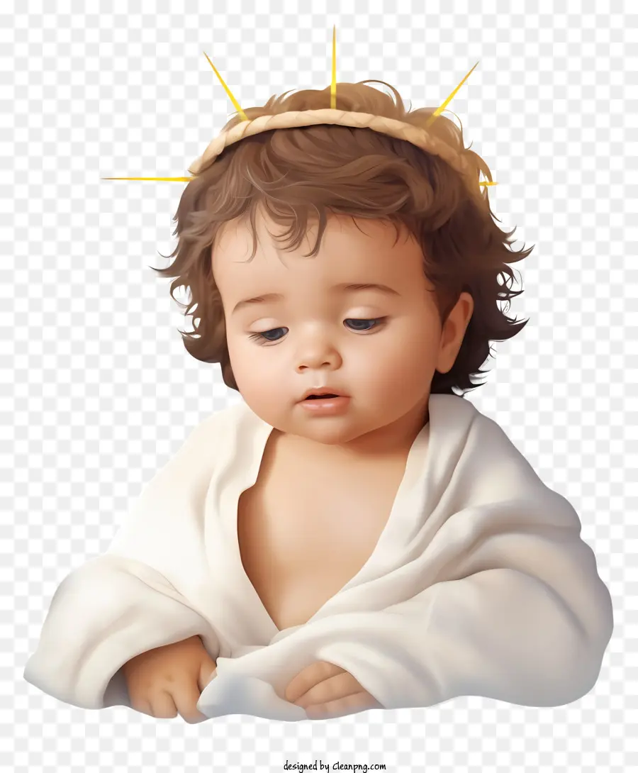 Baby Realista 3d Jesus，Bebê Com Coroa De Espinhos PNG