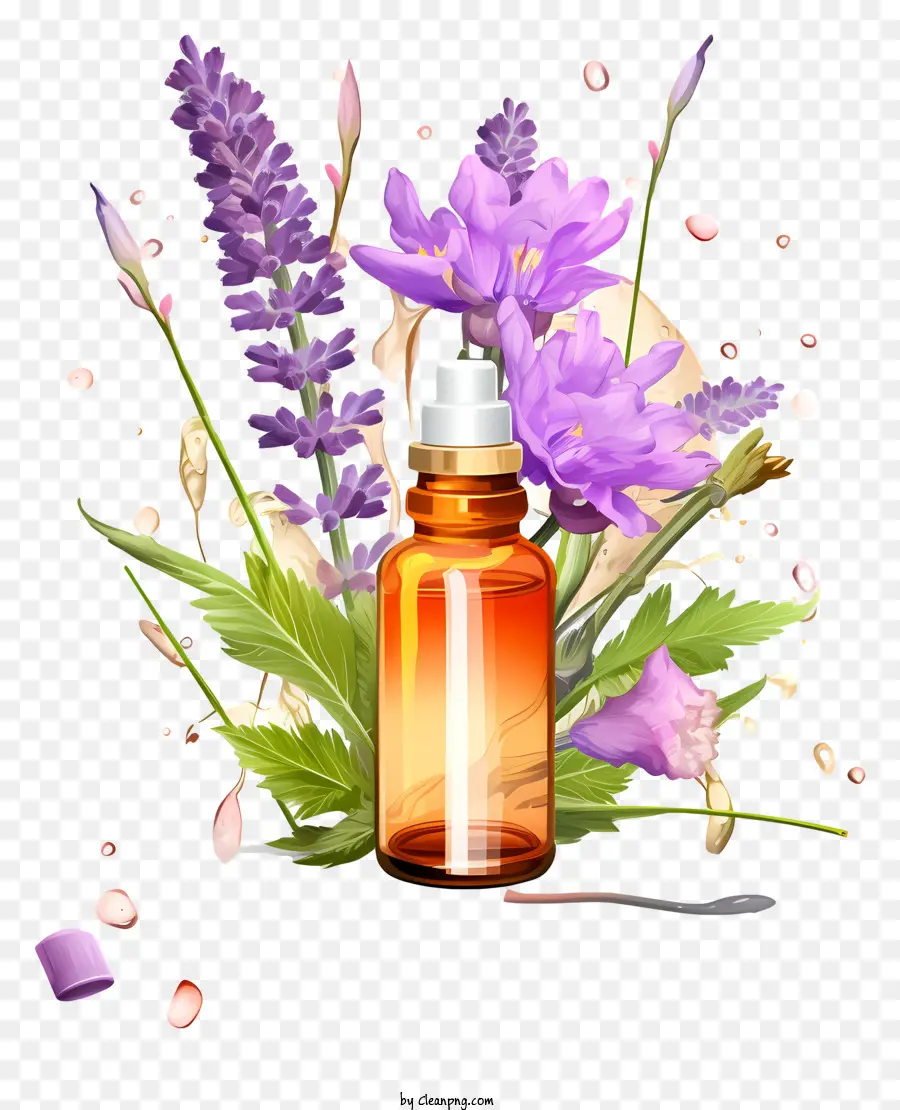 Esboçar Terapia Essência Das Flores，óleos Essenciais PNG