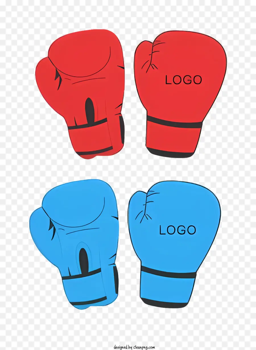 Luvas De Boxe，Luvas Vermelhas E Azuis PNG