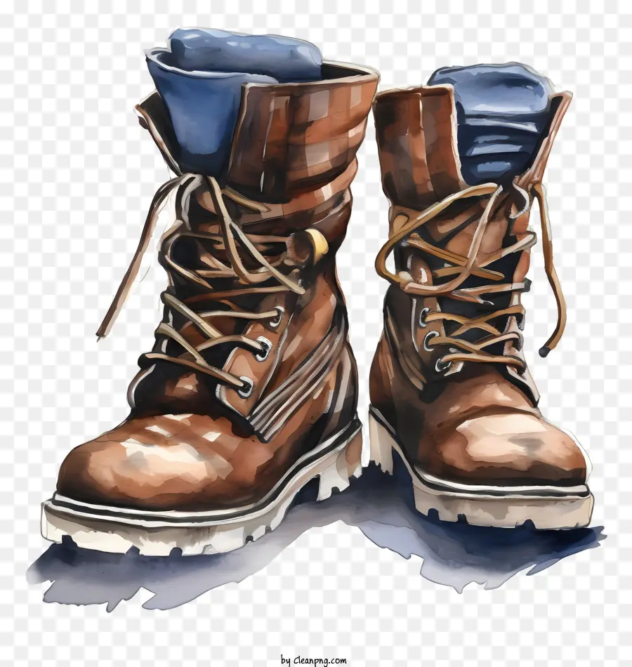 Esboce Botas De Inverno，Pintura Em Aquarela PNG