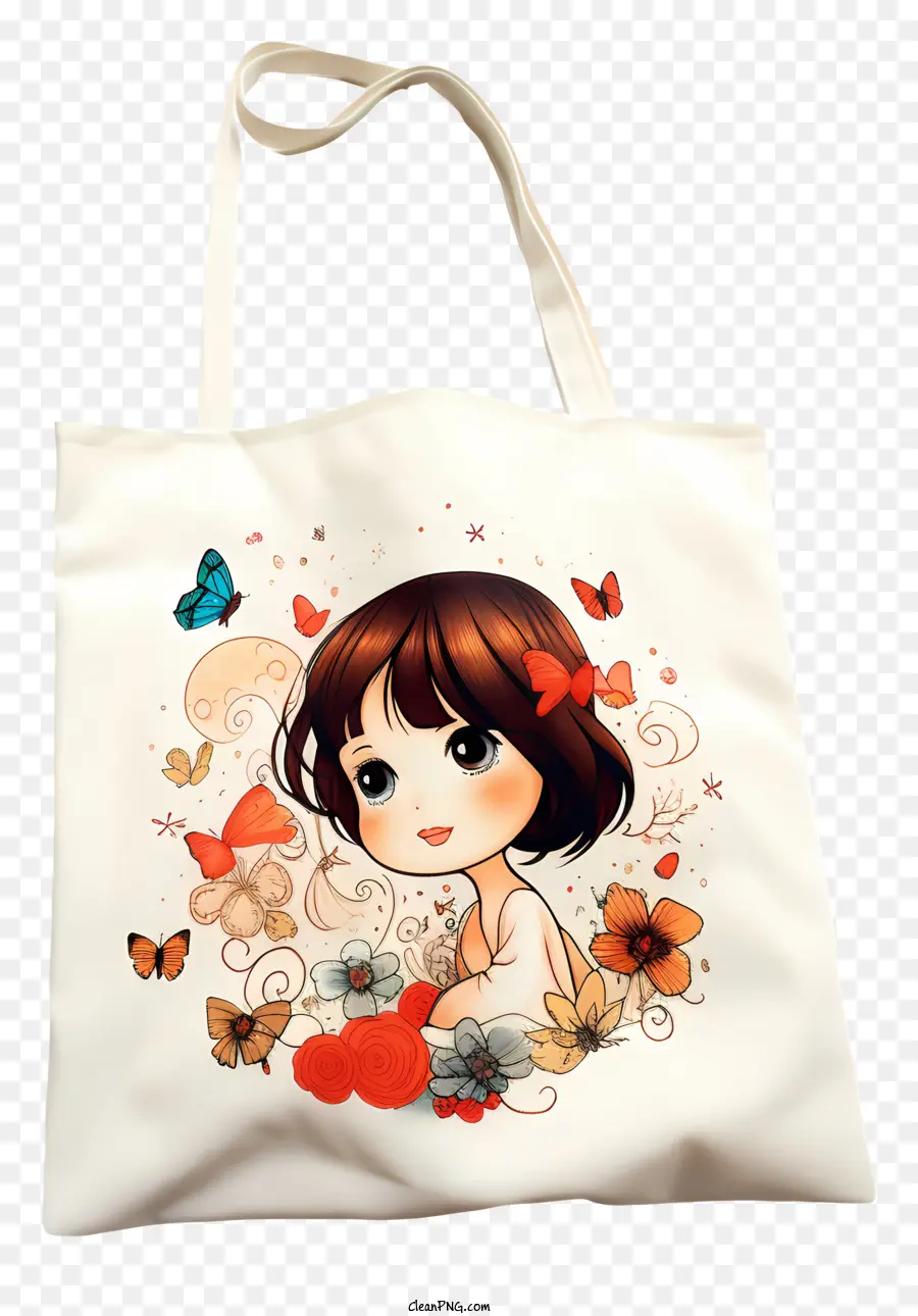 Saco De Tote，Menina Com Cabelos Longos PNG