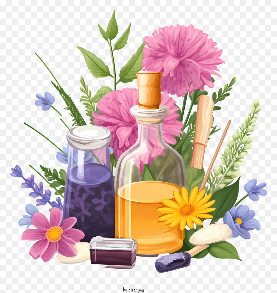 Estilo Isométrico，Terapia De Essências De Flores PNG