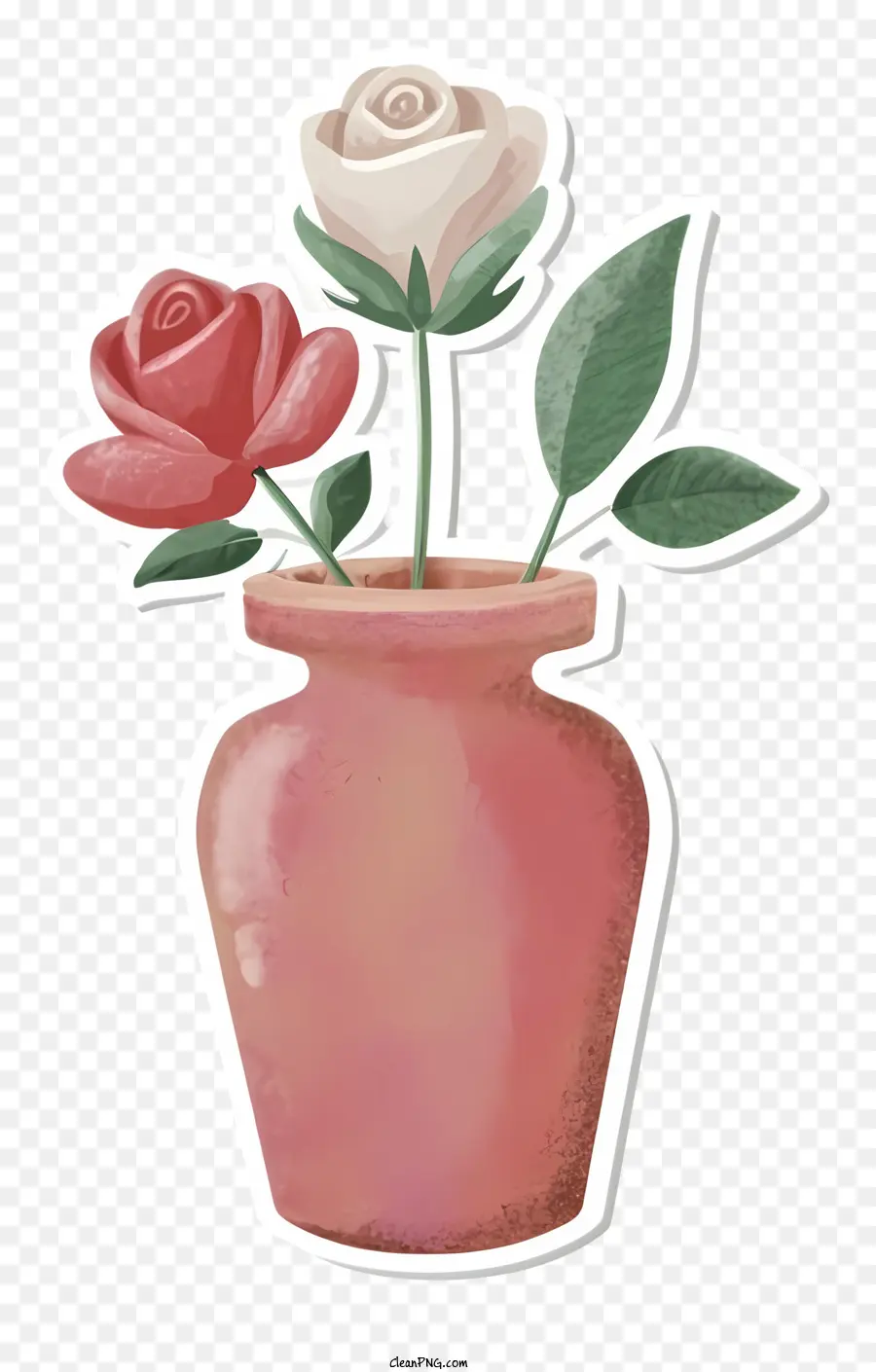 Cartoon，Vaso De Cerâmica Rosa PNG