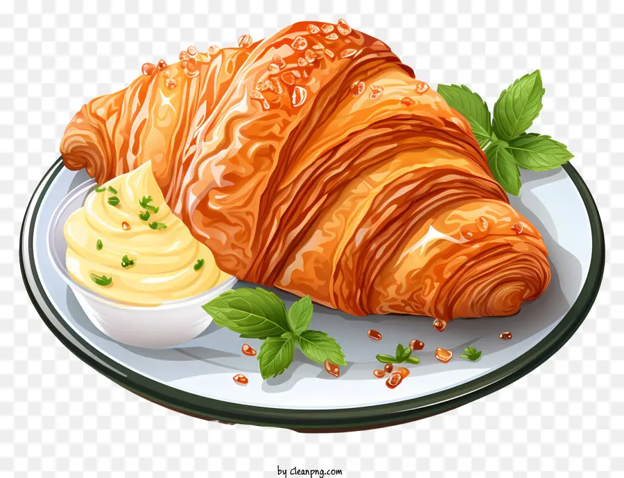 Croissant，Doces Franceses PNG