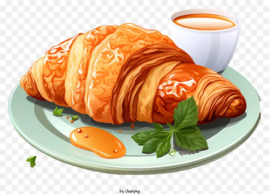 Croissant，Pequeno Almoço PNG