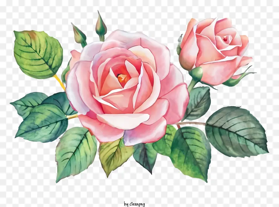 Cartoon，Rosas Cor De Rosa PNG