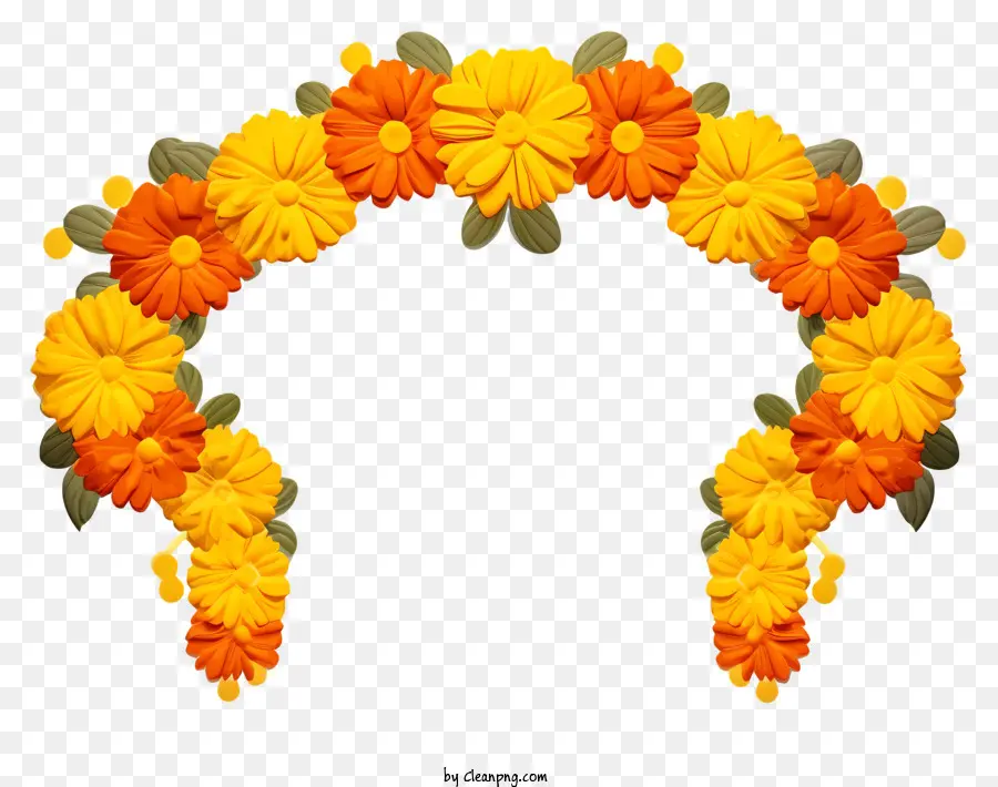 Coroa De Flores Decorativas，Flores De Laranja PNG