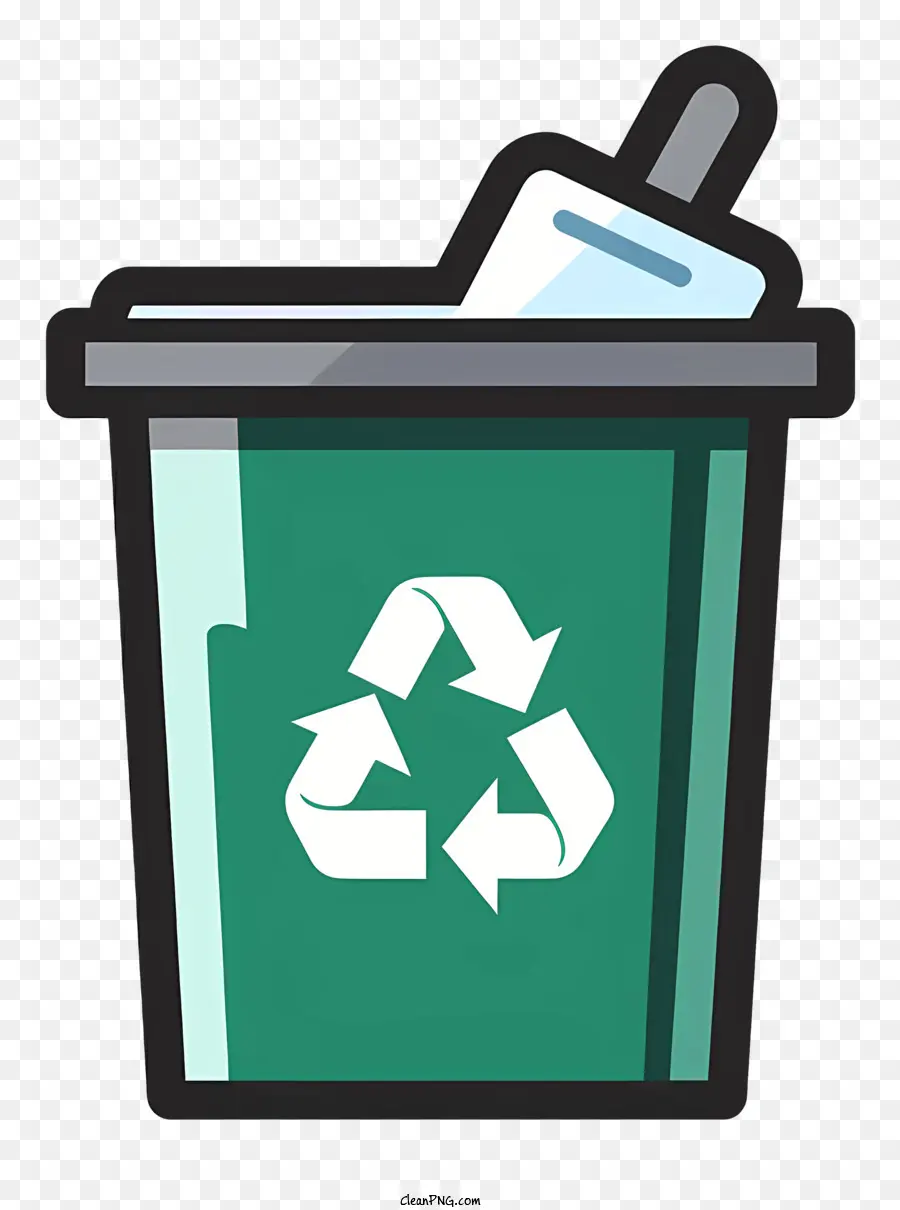 Ícone De Vetor De Lixo Lixo Plano，Lata De Lixo Verde PNG
