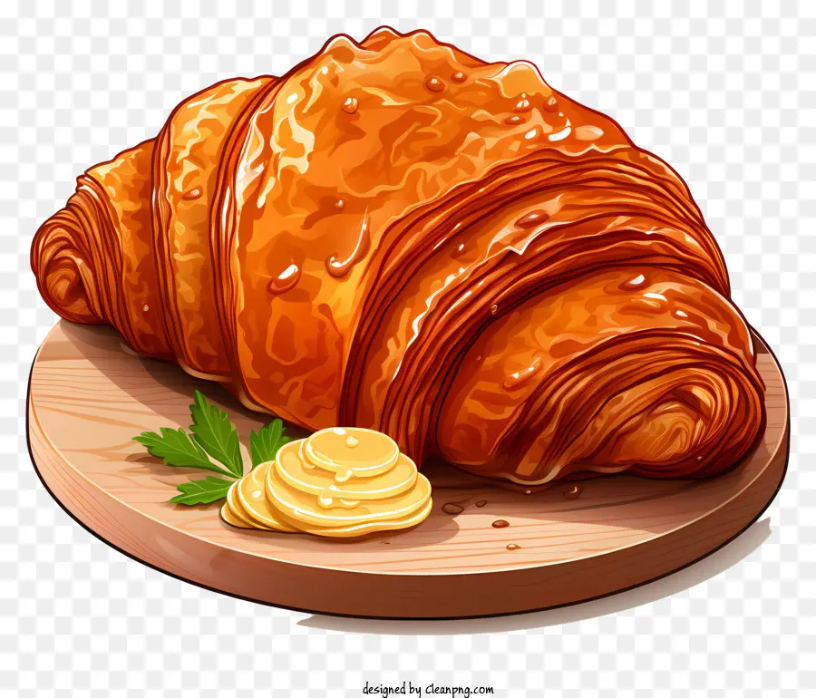 Croissant，Placa De Corte De Madeira PNG