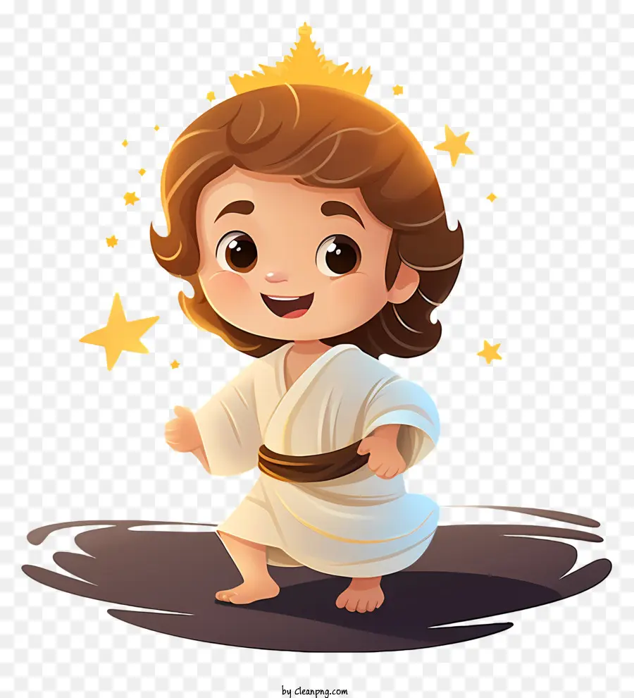 Cartoon Jesus Baby，Bebê Na Coroa PNG