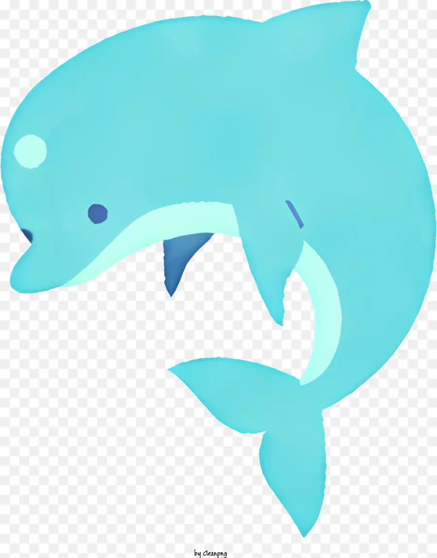 Cartoon Dolphin，Golfinho Azul E Branco PNG