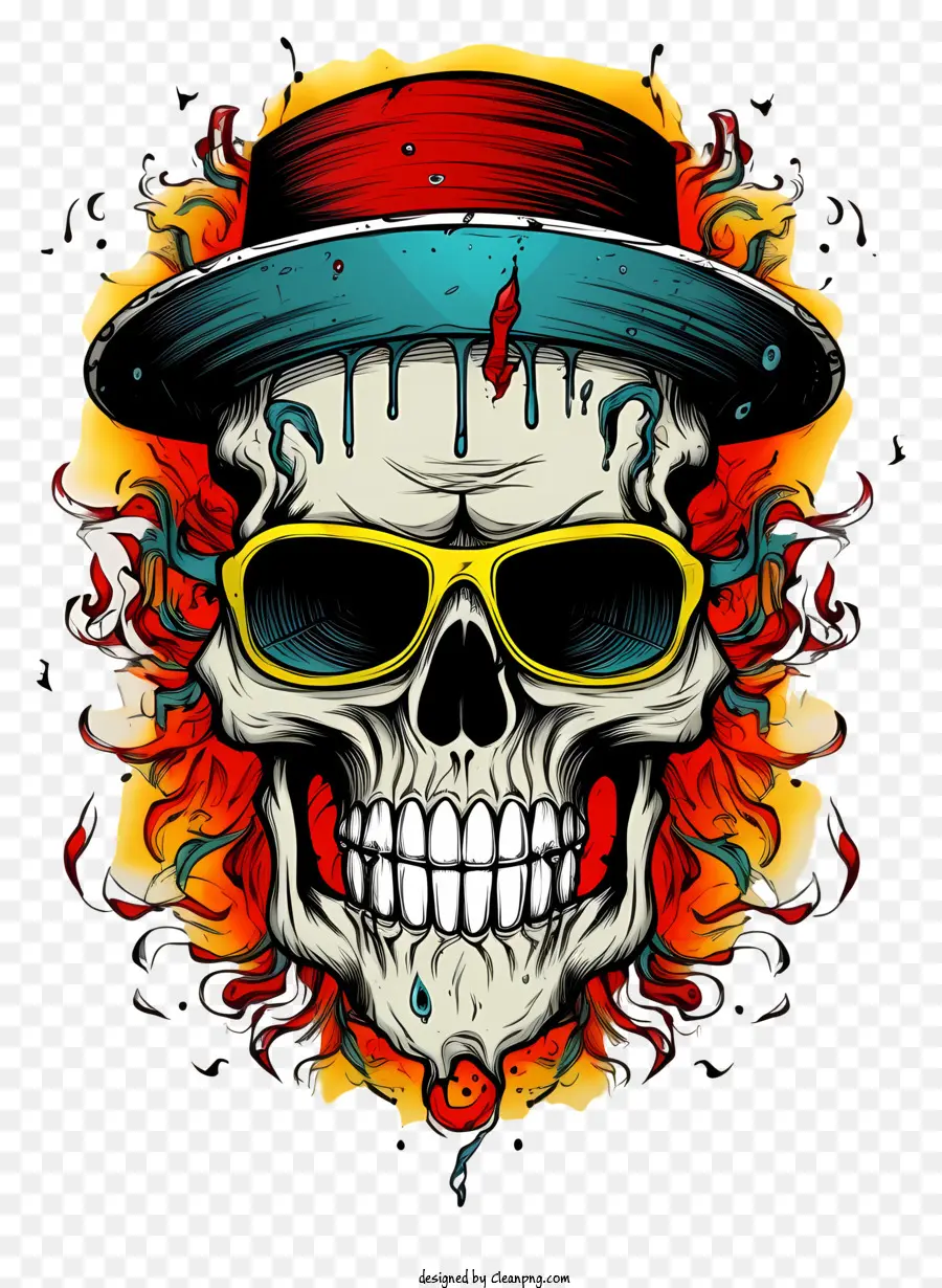 Doodle Cool Skull，Crânio PNG