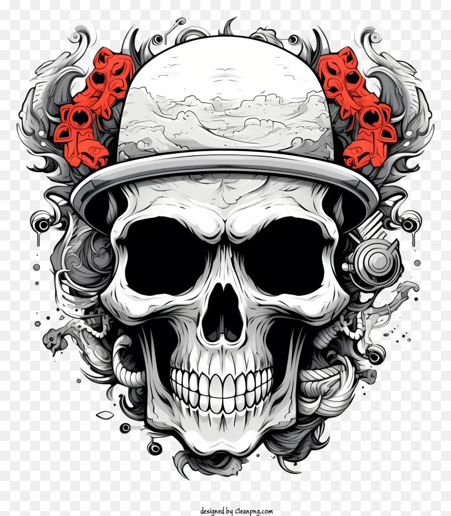 Doodle Cool Skull，Crânio PNG