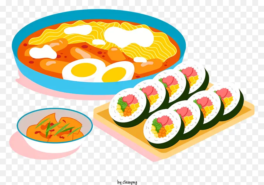 Coreia Alimentos，Rolos De Sushi PNG