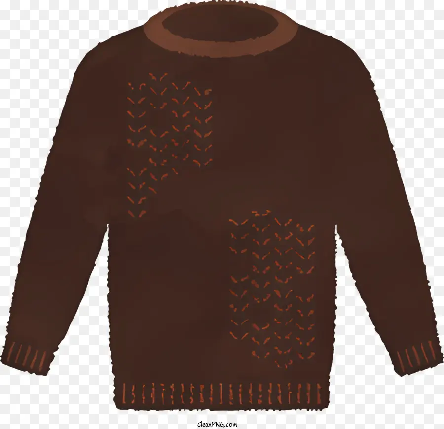 Sweater Marrom，Suéter De Padrão Texturizado PNG