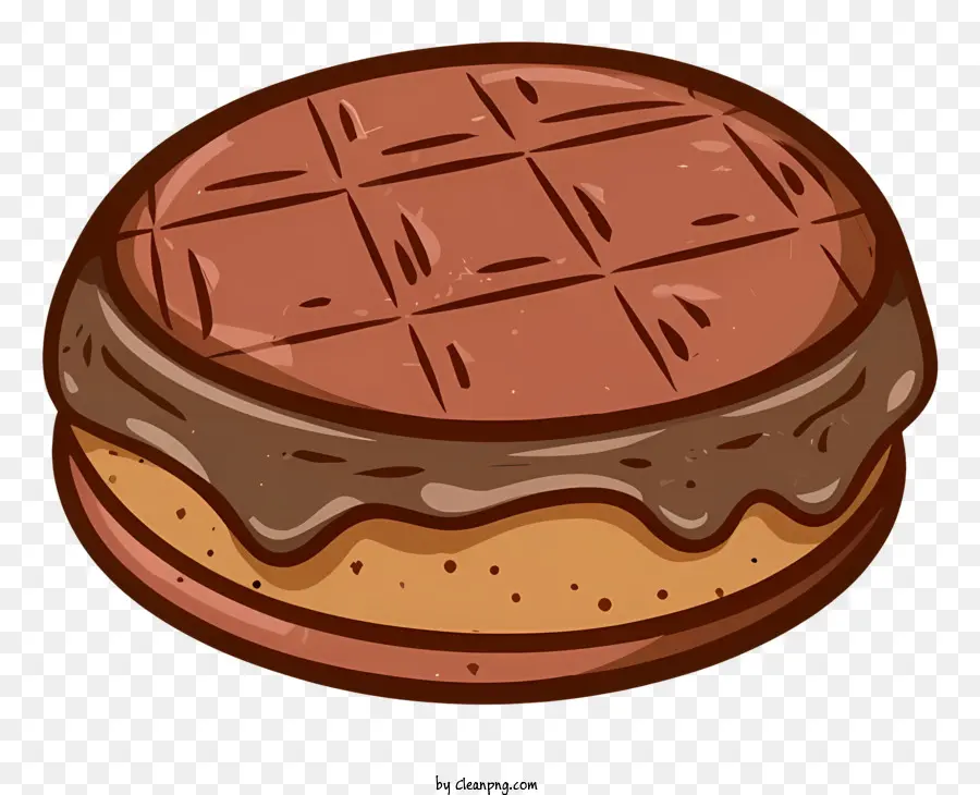 Cartoon，Cookie Com Vidro De Chocolate PNG