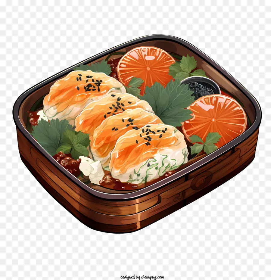 Caixa De Bento，Prato De Sushi PNG