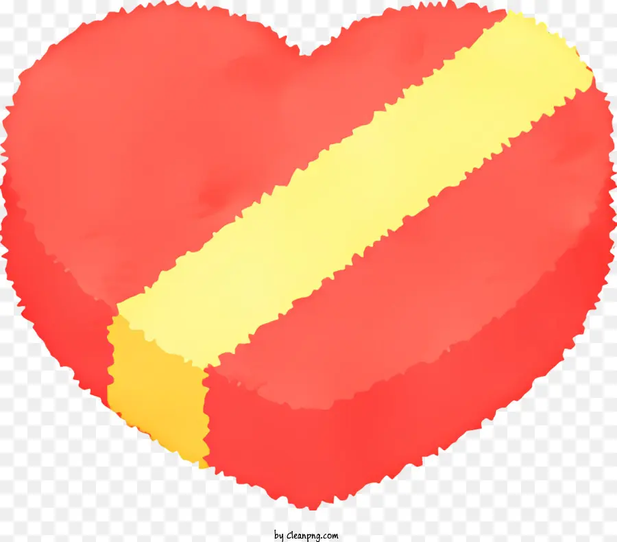 Coração Vermelho，Tira Amarela PNG