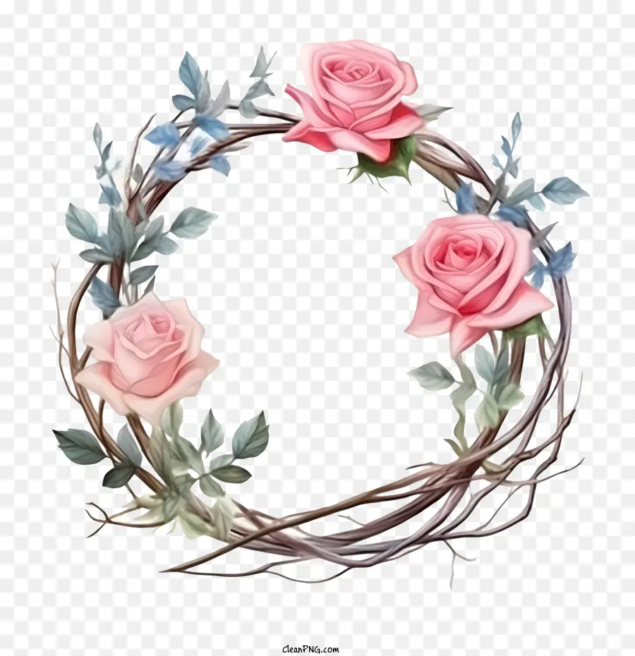 Coroa De Flores Rosa，Rosa PNG