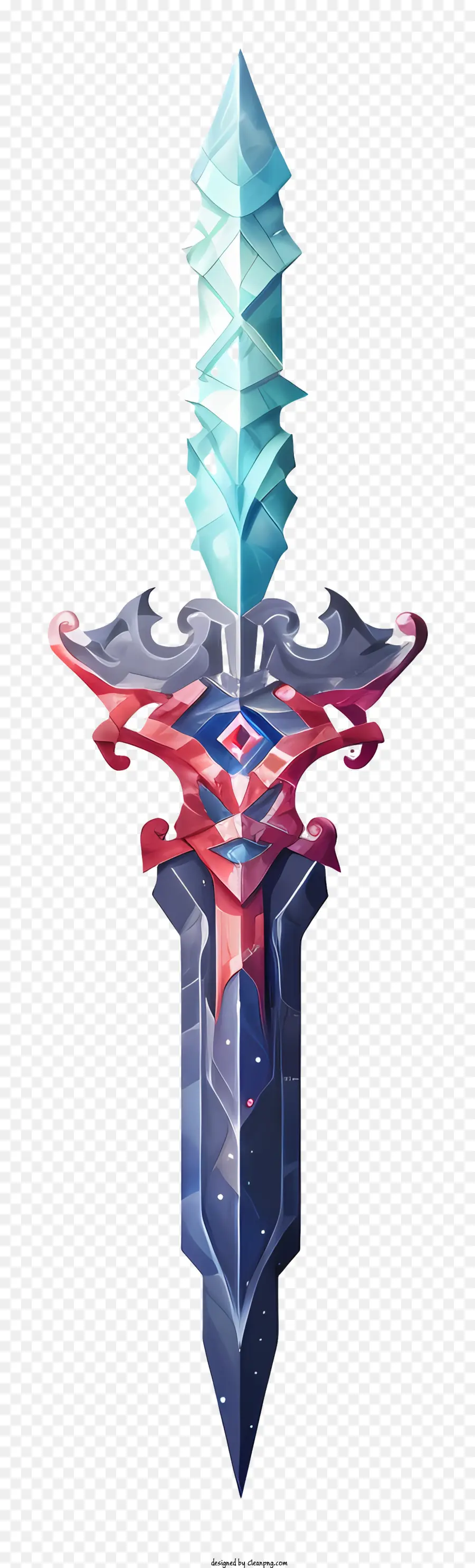 Espada De Diamante Em Aquarela，Design De Espadas PNG