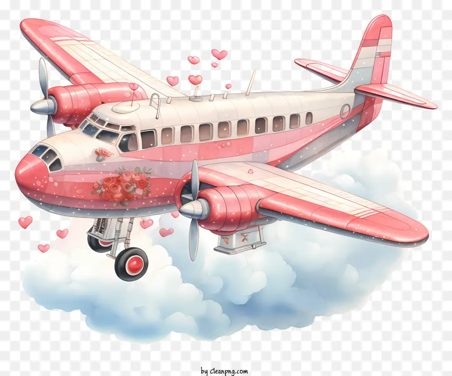 Avião De Namorado，Avião Vintage PNG