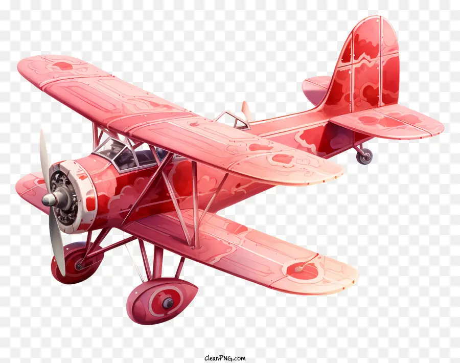 Avião De Namorado，Avião Vintage Vermelho PNG