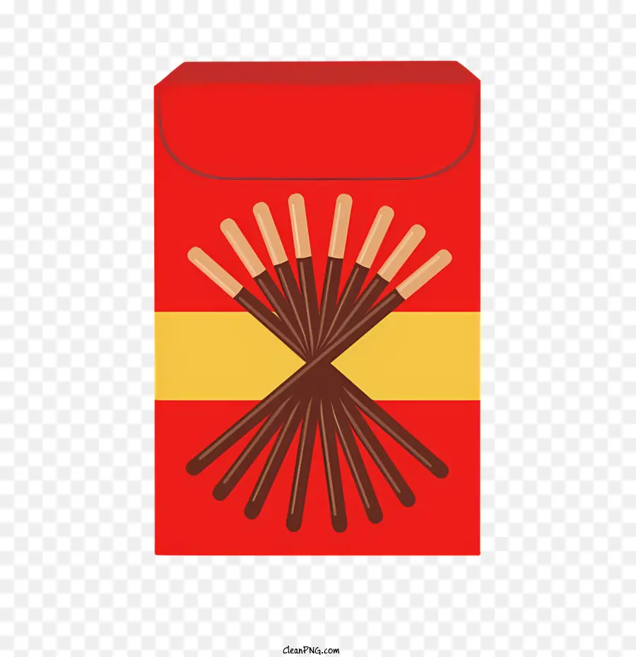 Envelope Vermelho，Listra Amarela PNG